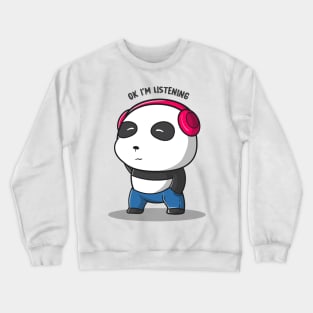 cute animal friendly panda Crewneck Sweatshirt